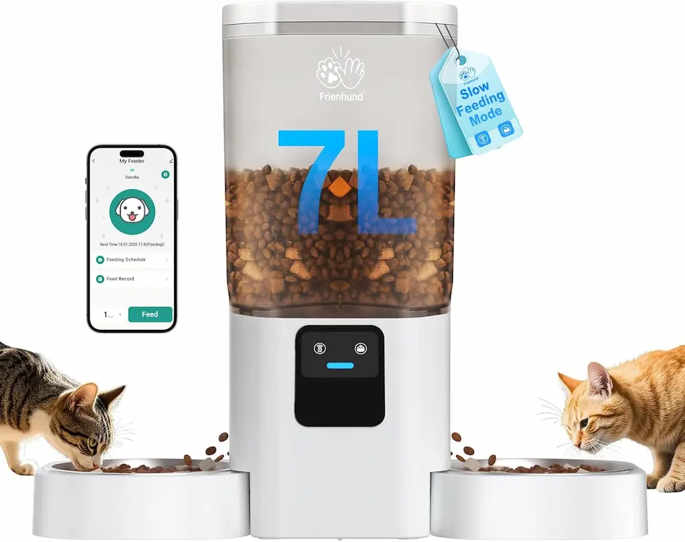 Frienhund Automatic Cat Feeder 2 Cats with Slow Feed